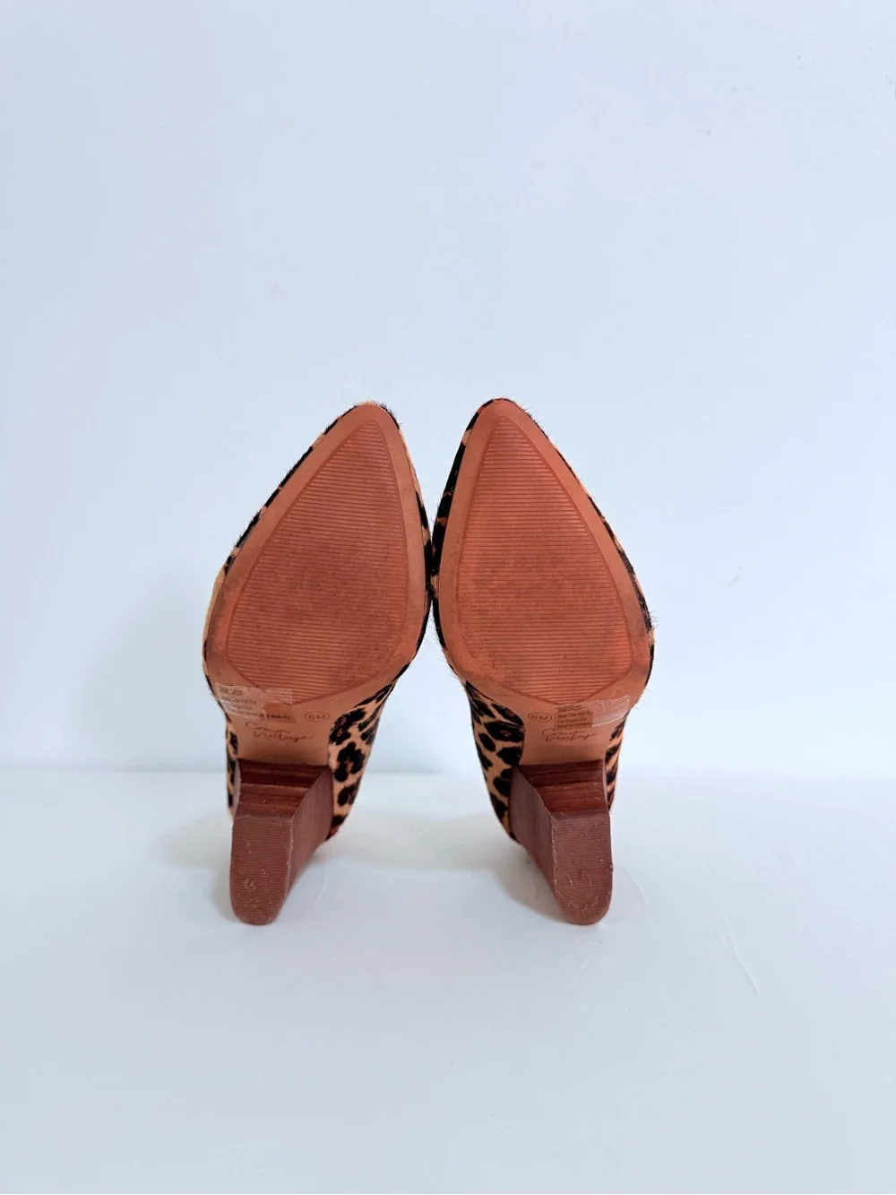 DSW Crown Vintage Leopard Print Block Heel Pumps - Tan Brown & Black